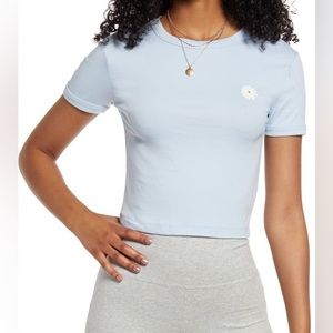 BP. Baby Blue Daisy Cropped Tee - Women size medium